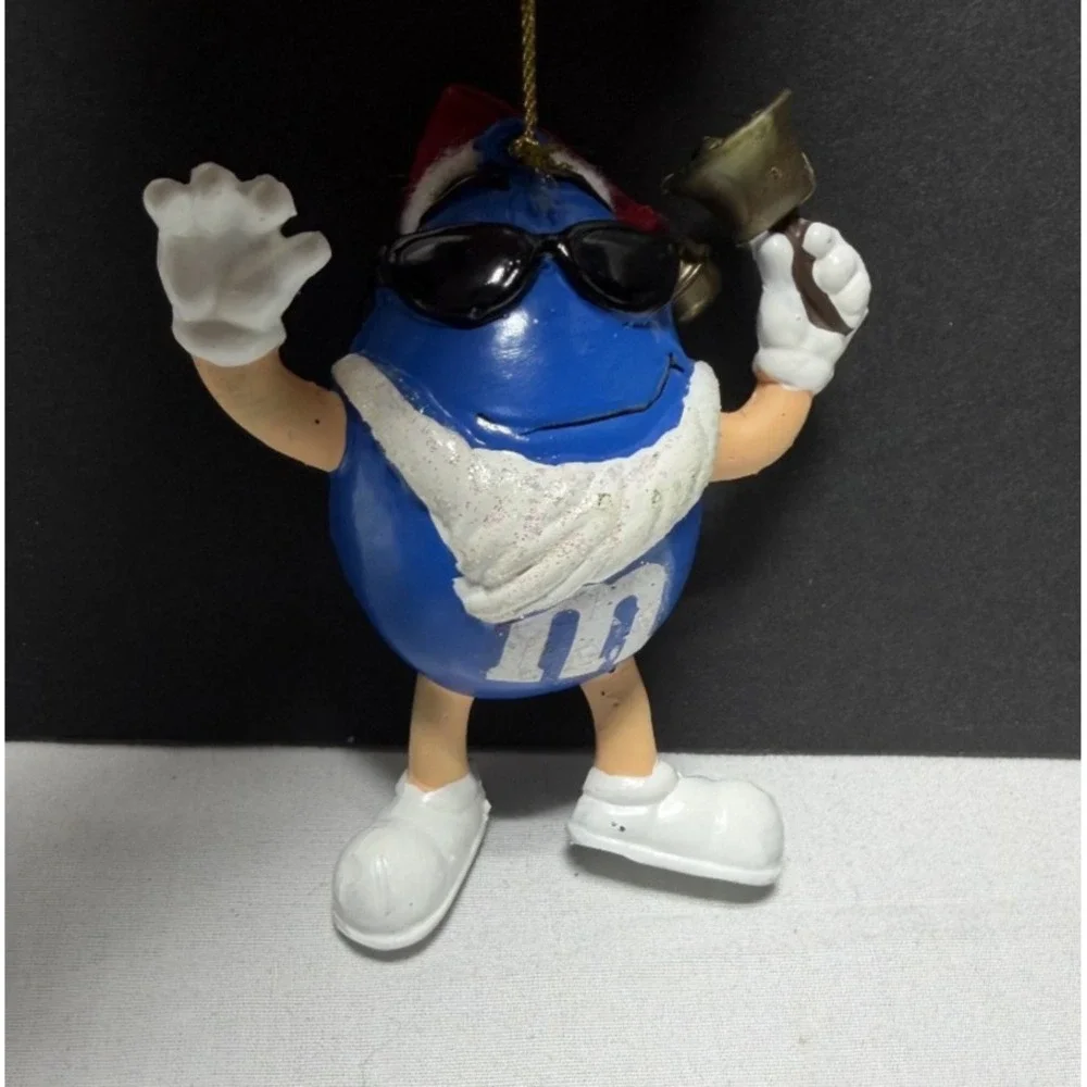 Kurts S. Adler Blue M&M Peanut Candy Figurine Santa Christmas Tree Ornament